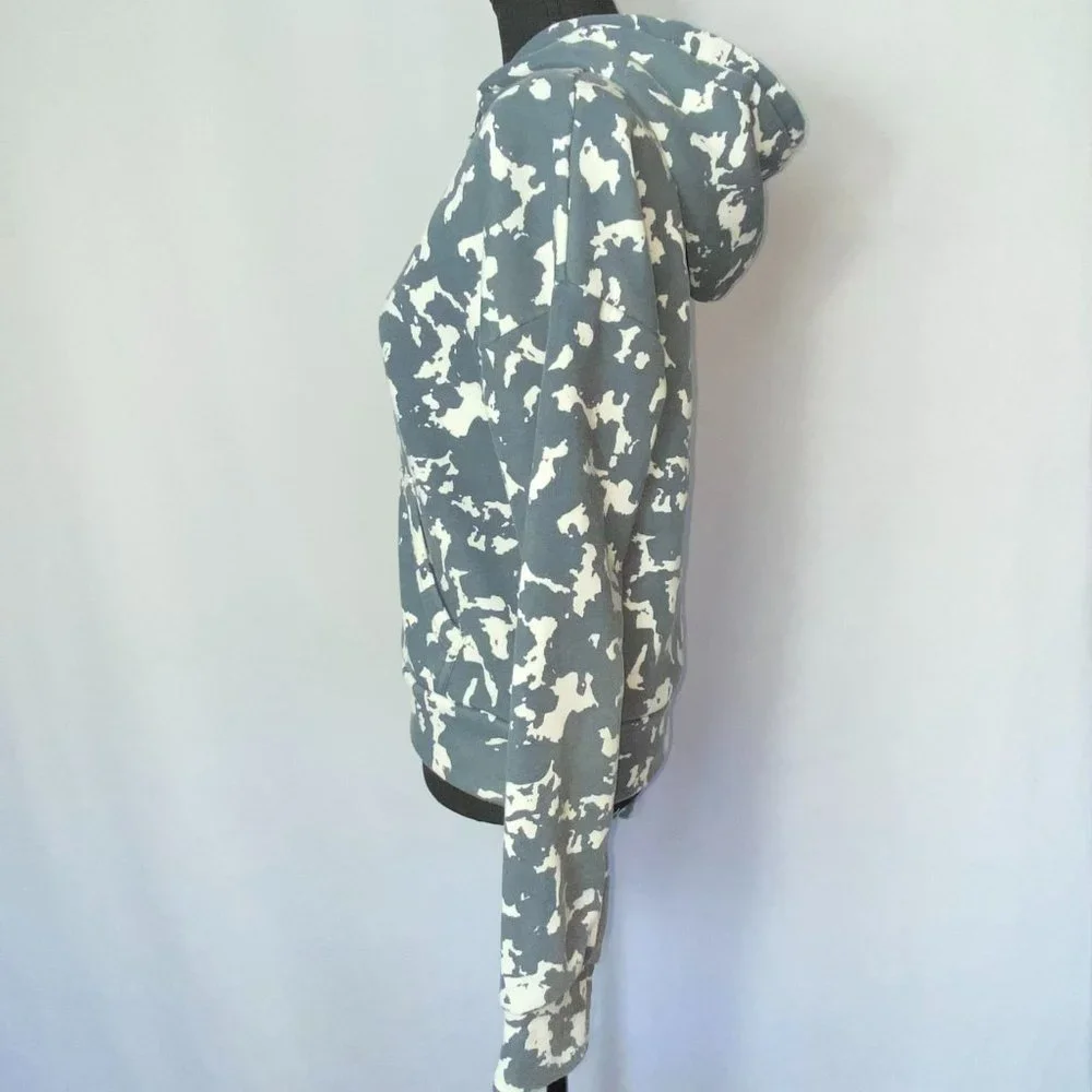 AQ Sport Hoodie Blue and White Cow Print - Picture 3 of 6
